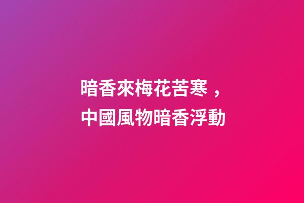暗香來梅花苦寒，中國風物暗香浮動